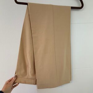 Zara camel front pleat pants